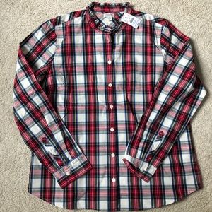 NWT Jcrew Women’s Tartan Button down top, Large